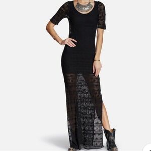 Free People Intimately Black Sheer Lace Maxi Dress coverup